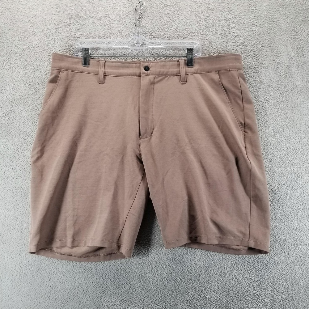 BYLT Premium Basics Shorts Mens 40 Brown Kinetic Chino Stretch 9" Performance